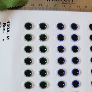 Adhesive Resin Eyes for Clays Multicolor MNC 430A-M 40Pairs