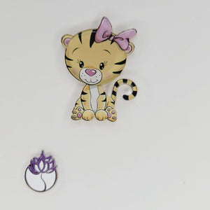 Cute Tiger Acrylic Adhesive Stamped Appliques