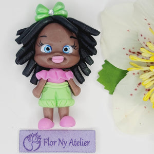 Precious & Shanice Twins #463 Clay Doll for Bow-Center, Jewelry Charms, Accessories, and More