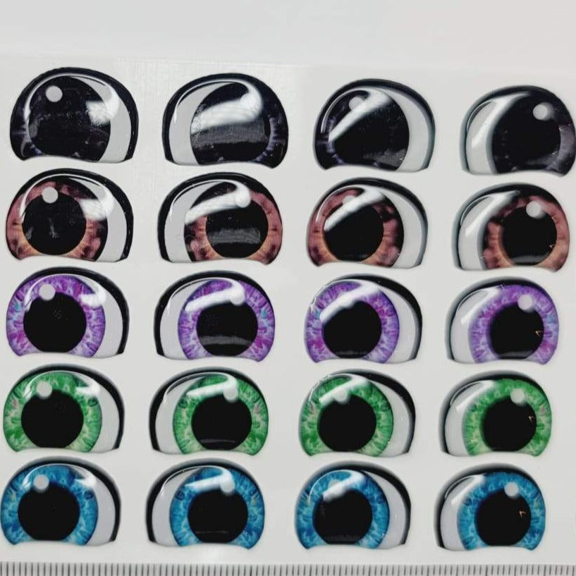 Adhesive Resin Eyes for Clays Multicolor STY R048 G 20Pairs