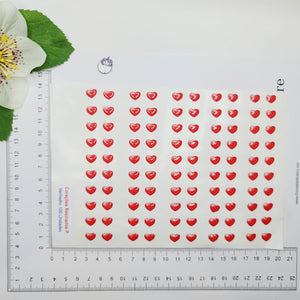 Adhesive Resin Red Hearts (P) MNC 100 Units