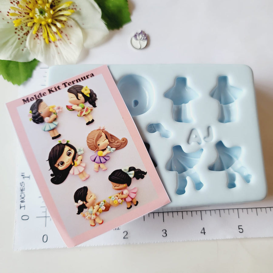 Spring Little Girls  Silicone Mold AJ #33