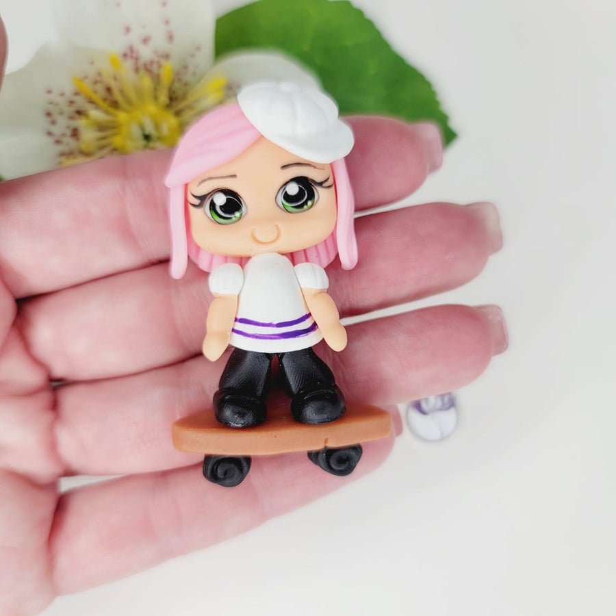 Athena The Skater #041 Clay Doll for Bow-Center, Jewelry Charms, Accessories, and More