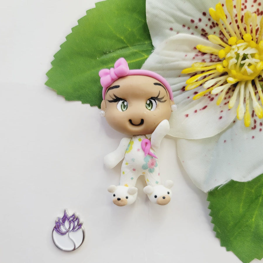 Baby Bisa #048 Clay Doll for Bow-Center, Jewelry Charms, Accessories, and More
