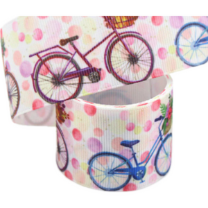 Bicycle Grosgrain Ribbon - 1 1/2" (38mm) - Sold by the Yard