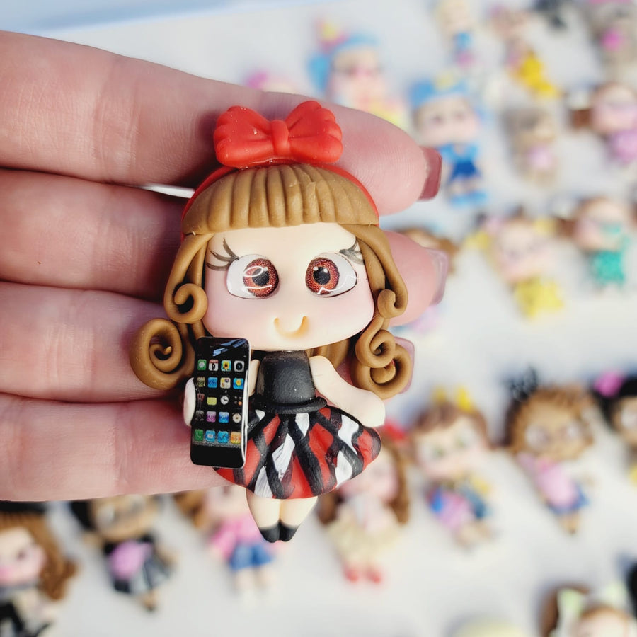 Camila #095 Clay Doll for Bow-Center, Jewelry Charms, Accessories, and More