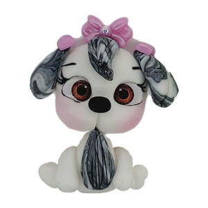 Cloe Dog #124 Clay Doll for Bow-Center, Jewelry Charms, Accessories, and More