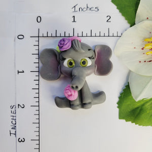 Elephant Lury #186 Clay Doll for Bow-Center, Jewelry Charms, Accessories, and More