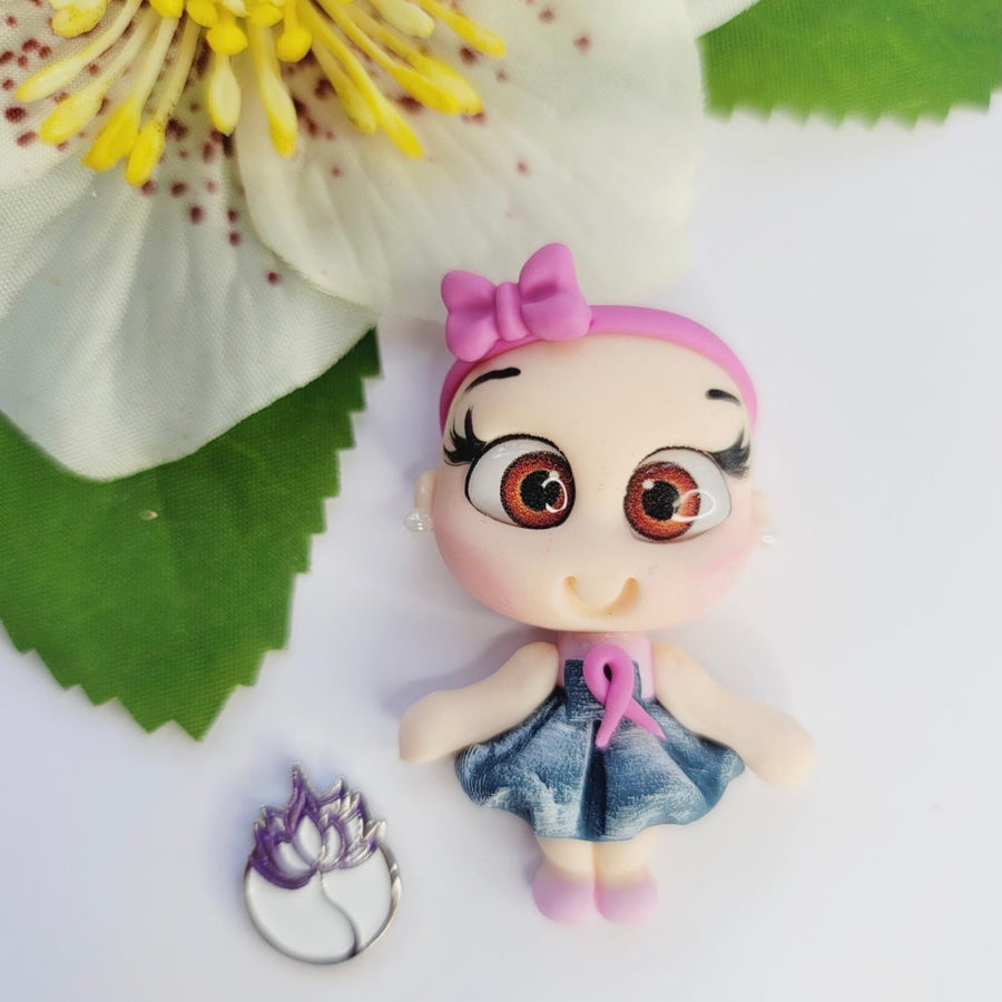 189 Elis Clay Doll for Bow-Center, Jewelry Charms, Accessories