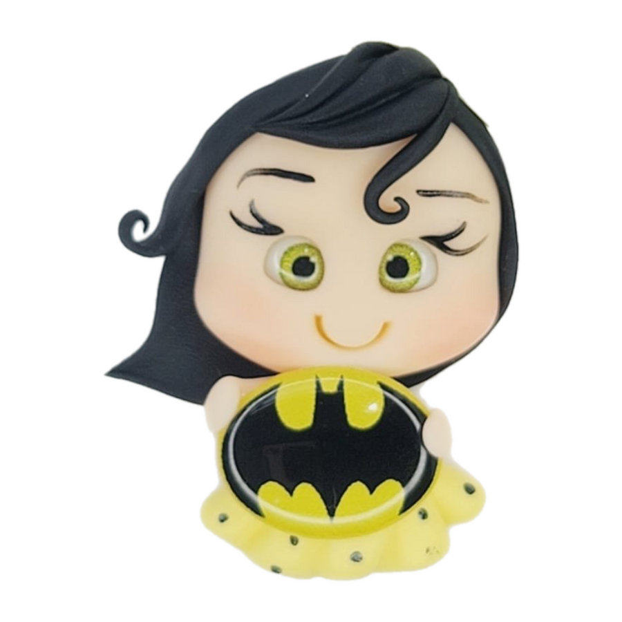 Bat Girl #057 Clay Doll for Bow-Center, Jewelry Charms, Accessories, and More