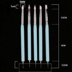 Double Head Silicone/Ceramic Tools Round Head Indentation Pen (5pcs)