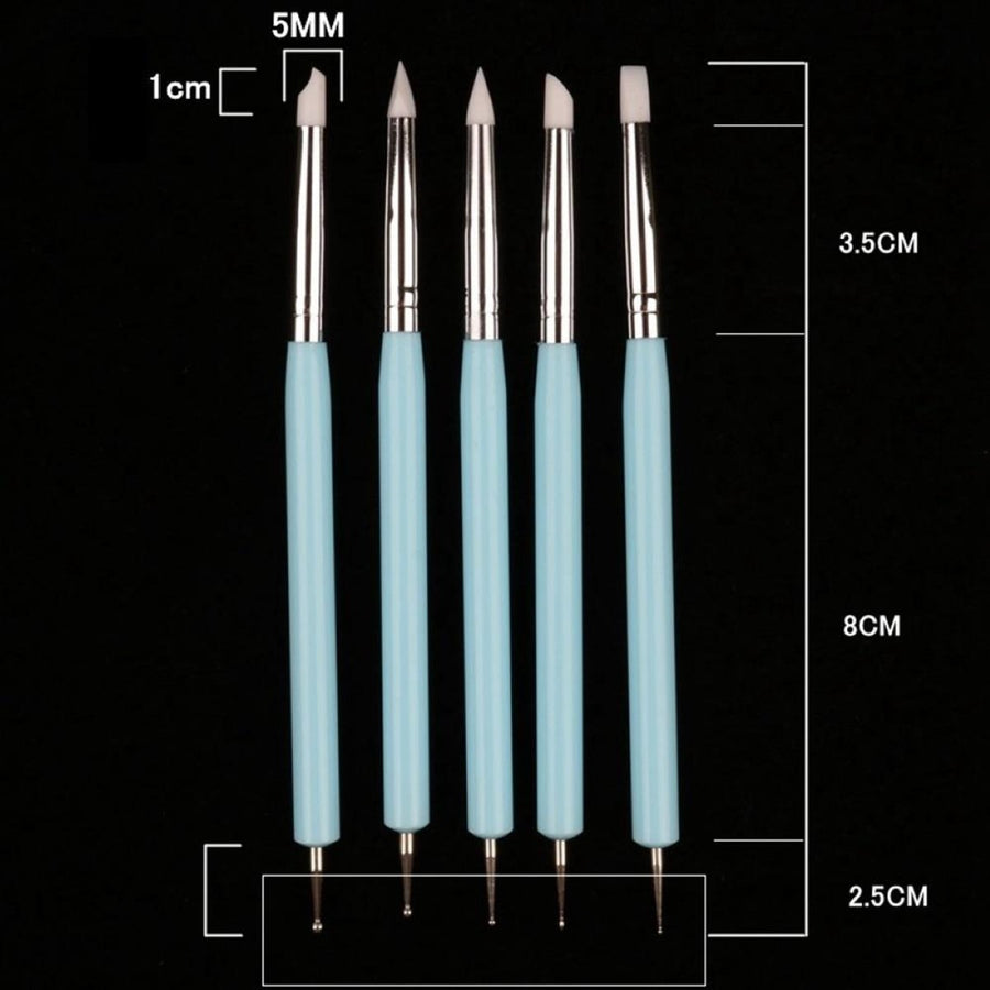 Double Head Silicone/Ceramic Tools Round Head Indentation Pen (5pcs)