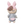 Load image into Gallery viewer, MeToo Bunny Grey #373 Clay Doll for Bow-Center, Jewelry Charms, Accessories, and More
