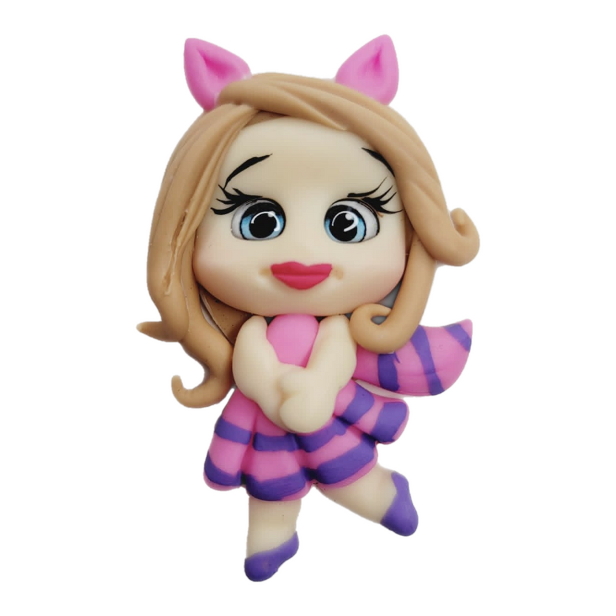 Alicat #011 Clay Doll for Bow-Center, Jewelry Charms, Accessories, and More