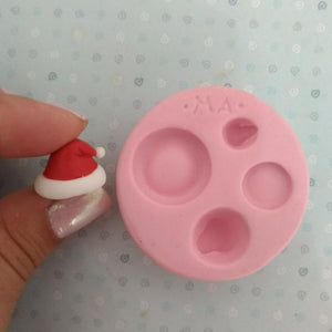 Santa Claus Miniature Xmas Hat Silicone Mold 381 MA