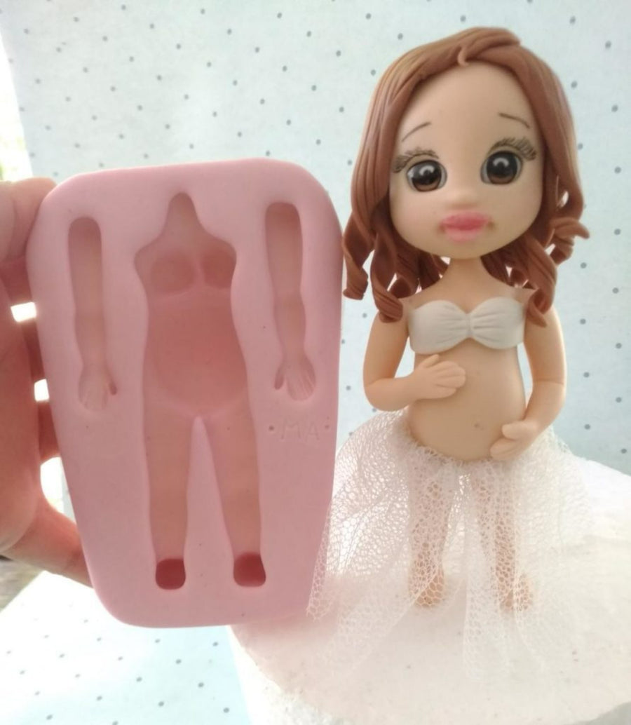Pregnant body cake top 3D silicone Mold 655 MA