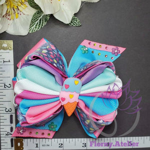 Multicolor Ice-Cream Hair-Bow