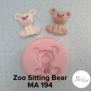 Zoo Sitting Bear Silicone Mold MA 194