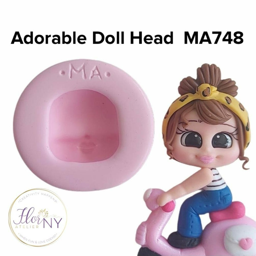 Adorable Doll Head Silicone Mold MA 748