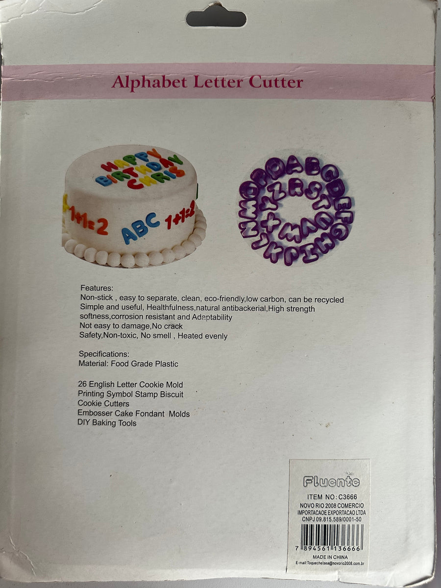Alphabet Plastic Cutters  5cm