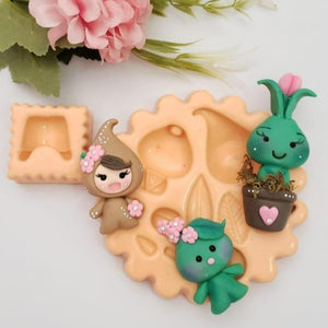 MD #10 Adorable Kawai Plants Silicone Mold