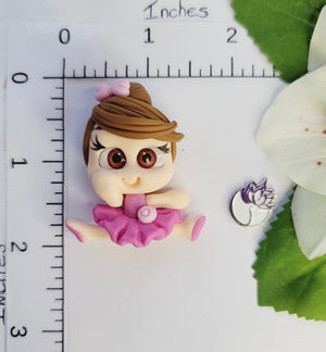 Isabella #663 Clay Doll for Bow-Center, Jewelry Charms, Accessories, and More