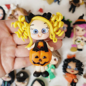 Kenzie Pumpkin #298 Clay Doll for Bow-Center, Jewelry Charms, Accessories, and More