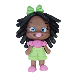 Precious & Shanice Twins #463 Clay Doll for Bow-Center, Jewelry Charms, Accessories, and More