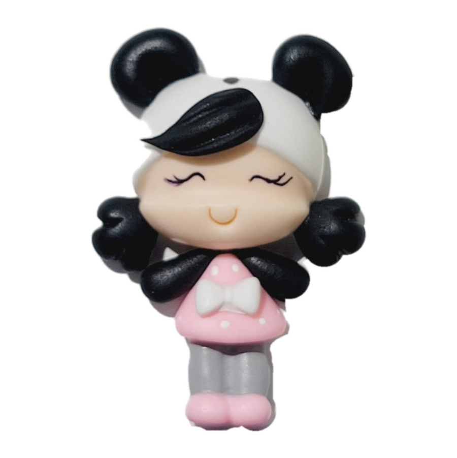MeToo Pink Panda #378 Clay Doll for Bow-Center, Jewelry Charms, Accessories, and More