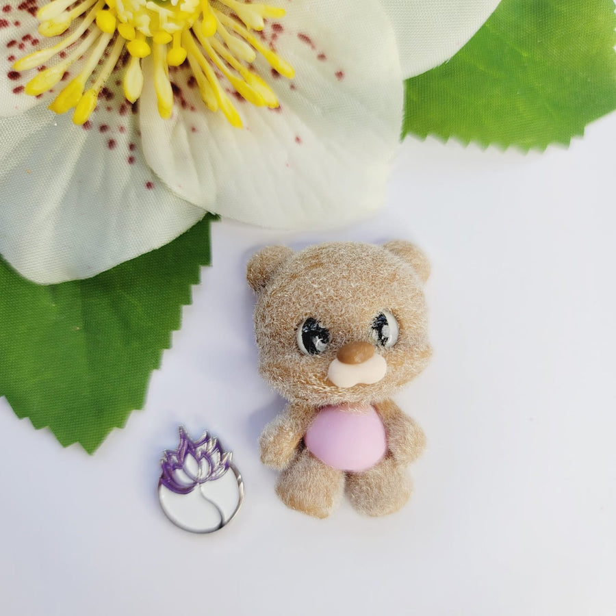 Little Felty Bear #329 Clay Doll for Bow-Center, Jewelry Charms, Accessories, and More