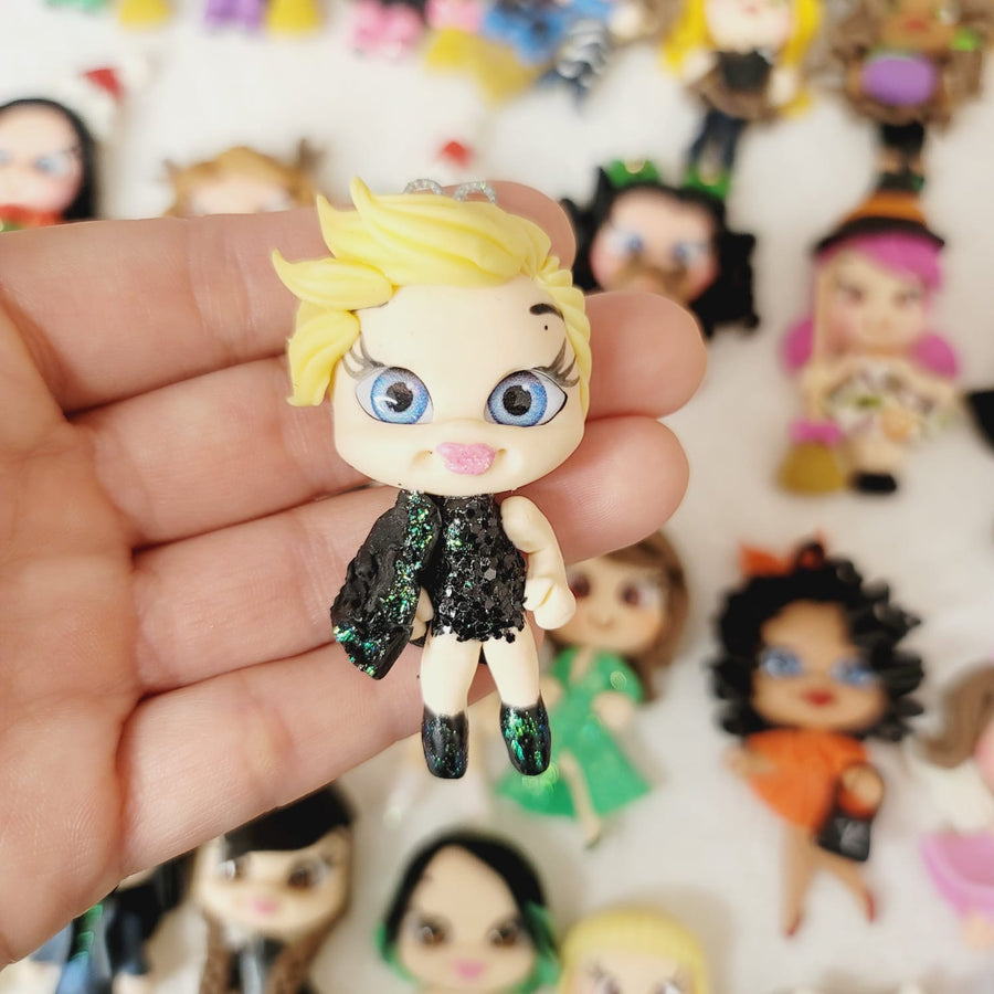 Madonna Queen #353 Clay Doll for Bow-Center, Jewelry Charms, Accessories, and More