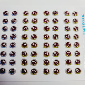 Adhesive Resin Eyes for Clays MF 60 Love PP (6X5 mm) 72 Units