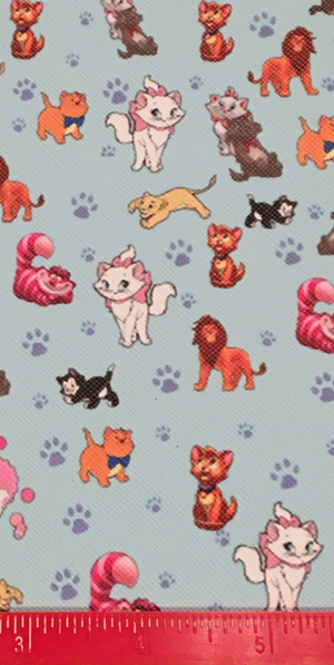Movie Star Cats 2 Faux Leather Printed Vinyl Sheet