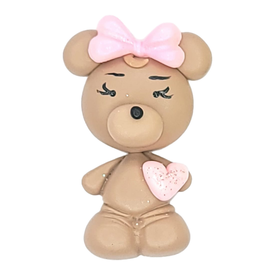 Love Bear #339 Clay Doll for Bow-Center, Jewelry Charms, Accessories, and More