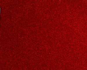 Ruby Red Glitter Faux Leather Printed Vinyl Sheet