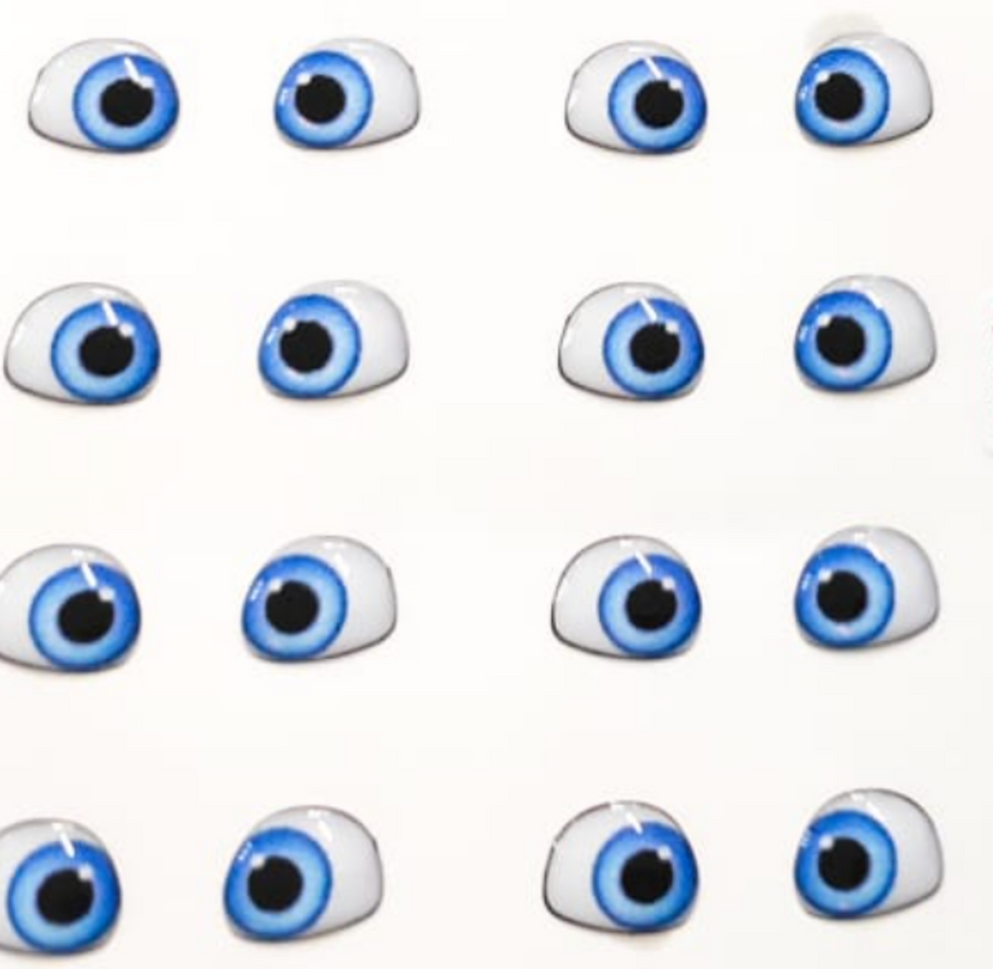 Adhesive Resin Eyes for Clays (Blue) MNC 410-PP (X-Sm) 72 Pairs