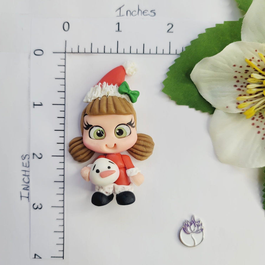 Thea Xmas Cold #555 Clay Doll for Bow-Center, Jewelry Charms, Accessories, and More
