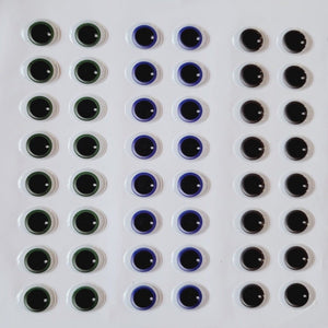 Adhesive Resin Eyes for Clays Multicolor MNC 430A-P 54 Pairs