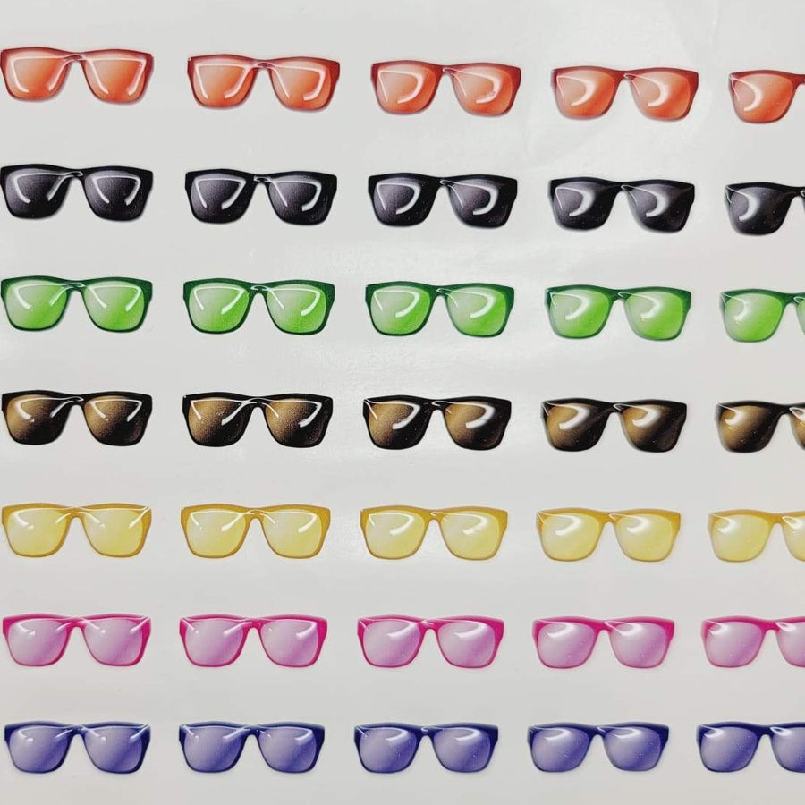 Adhesive Resin SunGlasses for Clays MNC 525 Tradicional 3cm 35 Units (Multicolor)