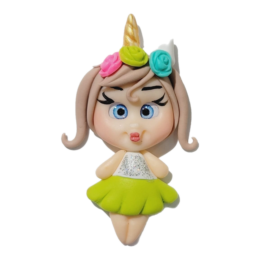 Leah #315 Clay Doll for Bow-Center, Jewelry Charms, Accessories, and More