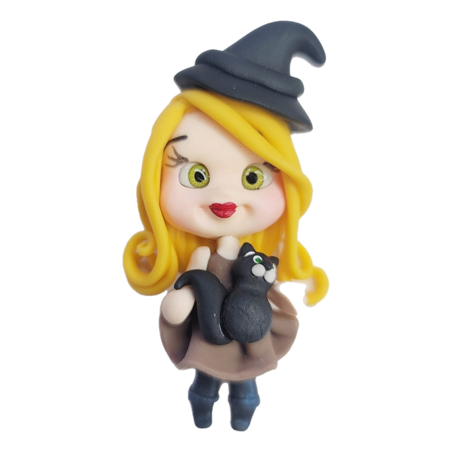 Witch Sabrina #587 Clay Doll for Bow-Center, Jewelry Charms, Accessories, and More