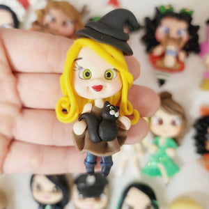 Witch Sabrina #587 Clay Doll for Bow-Center, Jewelry Charms, Accessories, and More