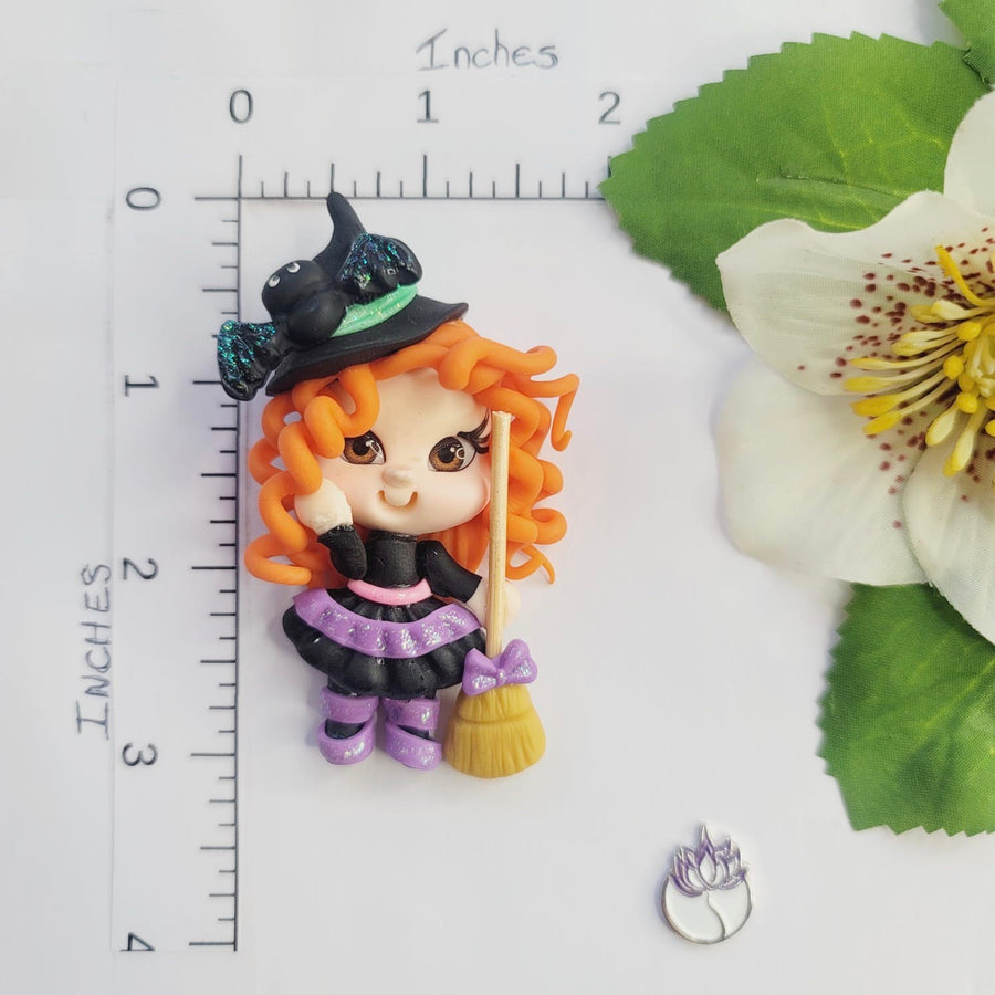 Witch Samantha #588 Clay Doll for Bow-Center, Jewelry Charms, Accessories, and More