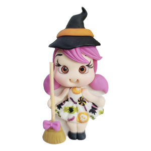 Witches Glinda & Trixie #592 Twins Clay Doll for Bow-Center, Jewelry Charms, Accessories, and More