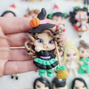 Witch Cordelia #583 Clay Doll for Bow-Center, Jewelry Charms, Accessories, and More
