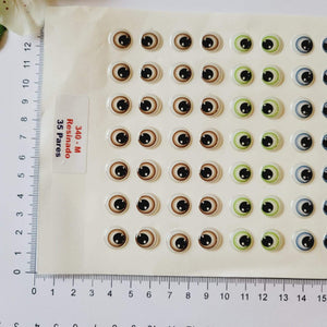 Adhesive Resin Eyes for Clays (Multicolored) MNC 340-M-35Pairs