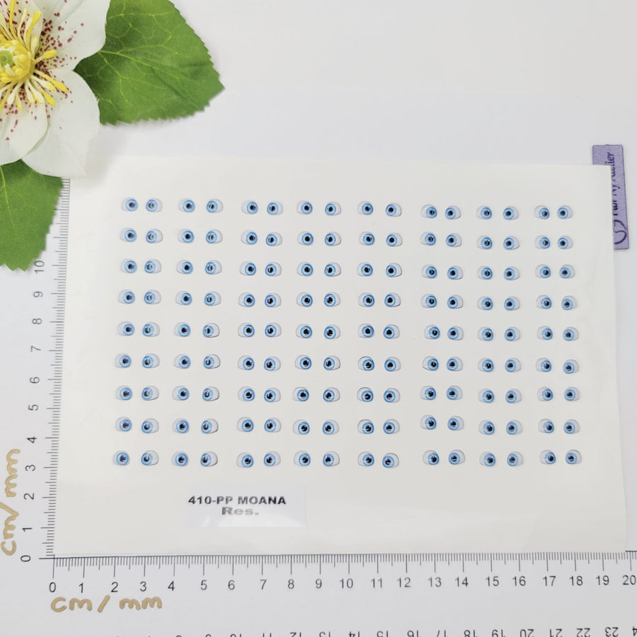 Adhesive Resin Eyes for Clays (Blue) MNC 410-PP (X-Sm) 72 Pairs