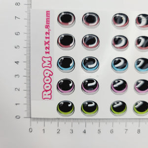 Adhesive Resin Eyes for Clays Multicolor STY R009 M 25Pairs