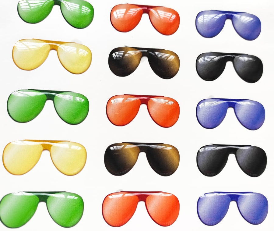 Adhesive Resin SunGlasses for Clays MNC 524 Aviator 2.2cm 56 Units (Multicolor)