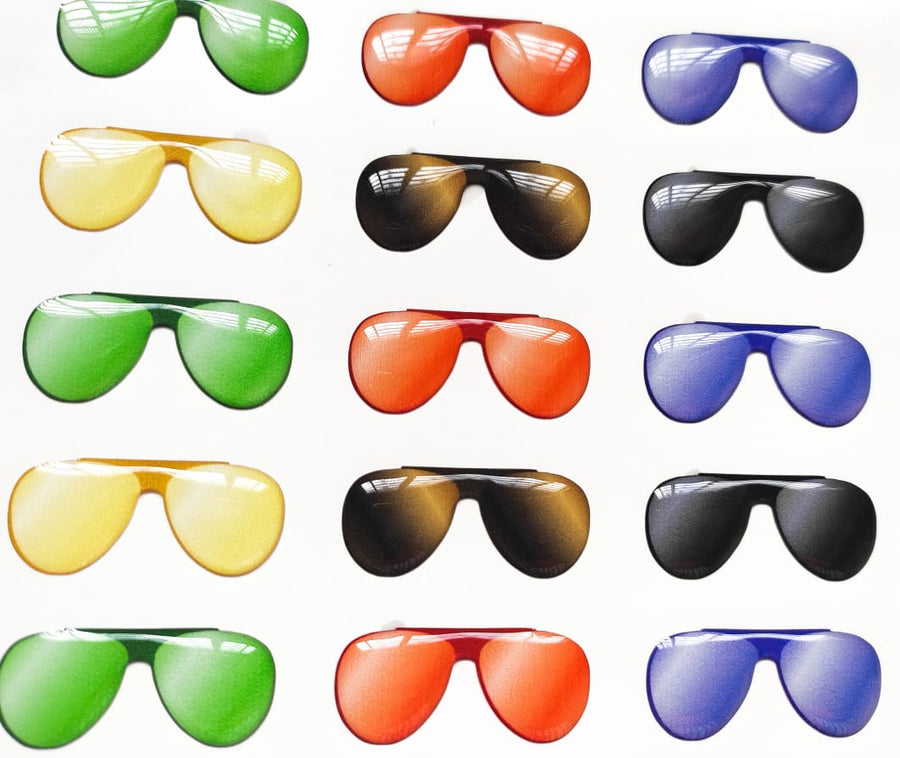 Adhesive Resin SunGlasses for Clays MNC 524 Aviator 3cm 36 Units (Multicolor)